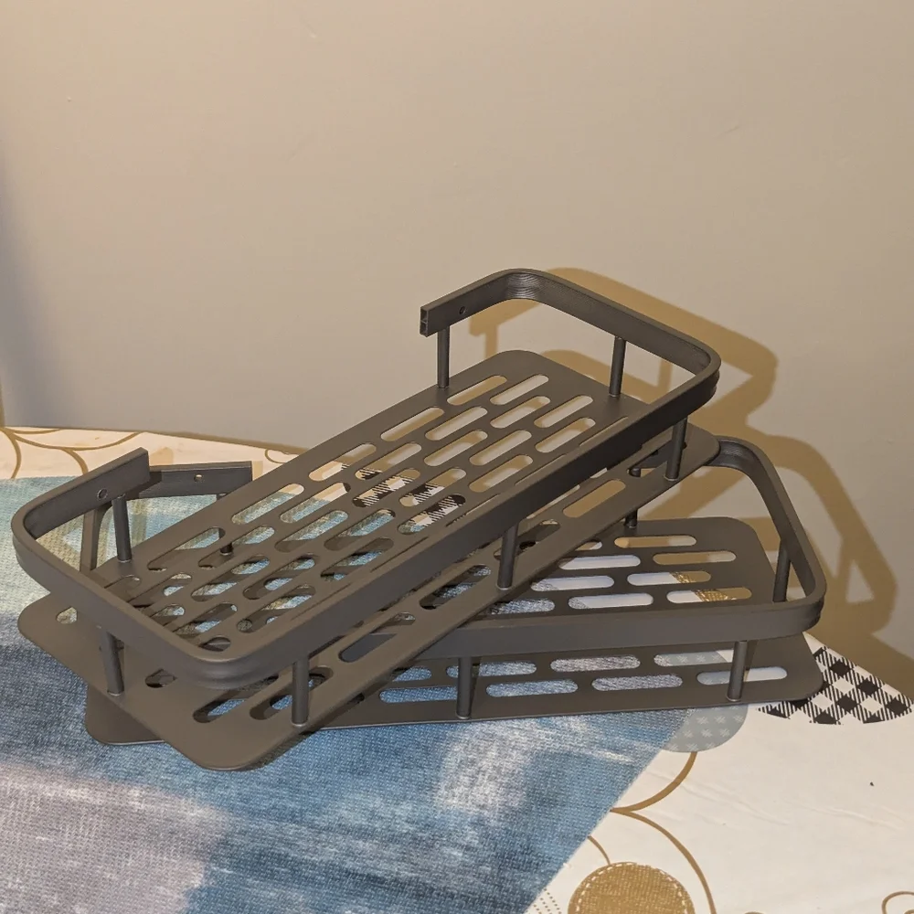 Gray Metal Bathroom Shelf